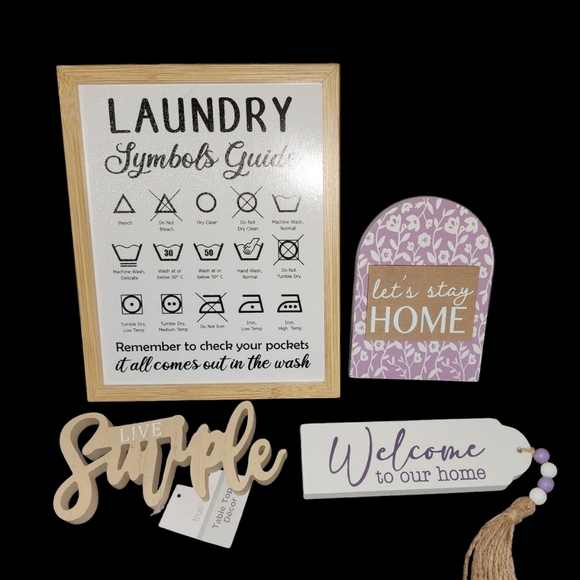 true living Other - New Home Decor Bundle Welcome Home Sign with Tassel, Laundry Symbols 8X10, Ect
